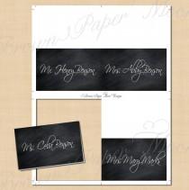 wedding photo - Chalkboard Place Card Tent: Text-Editable, Printable on Avery 5302, 5820 or 8820, Instant Download