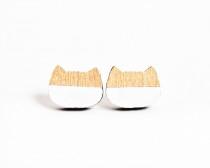 wedding photo - Gold Studs Earring, Cat, Tiny Earring, Tiny Earring Stud, Gold Cat, Cat Lover Earring Studs, Tiny Cat Earrings, Gifts for Her