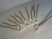 wedding photo - Handmade swarovski navette diamante wedding hairpin bobby pin  x  8