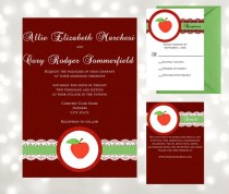 wedding photo - Printable Custom Red Apple Fairy Tale Wedding Invitations - Inspired by Disney's Snow White - DIY Edit and Print at Home