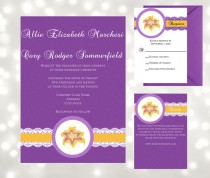 wedding photo - Fairy Tale Wedding - Magic Golden Flower - Wedding Invitation Suite - Inspired by Disney's Repunzel - Edit and Print at Home in Adobe