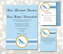 wedding photo - Fairy Tale Weddings - Glass Slipper Invitations - Inspired by Disneys Cinderella - Print and Edit at Home in Adobe Reader