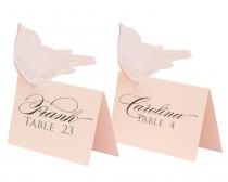 wedding photo - Love Bird Escort Cards - place card, table number, wedding, blush pink, pale pink, reception card, seating chart, romantic, elegant, bride