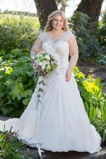 wedding photo - Plus Size Lace & Applique Wedding Dress - Available Up To Size 28 W