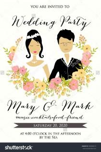 wedding photo - Wedding card or invitation with floral background