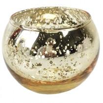 wedding photo - Round Mercury Glass Votive Candle Holder 2"H Speckled Gold - Just Artifacts - Item:MGV020005 - Votives for Weddings, Parties, & Home Decor