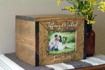 wedding photo - Personalized Wedding Card Box, Wedding Card Box, Wedding Photo Box, Picture frame card box, card box, wedding cards, rustic wedding, wedding