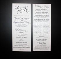 wedding photo - Printed Wedding Programs in black ink // Flourished Calligraphy Font