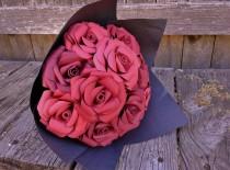 wedding photo - Paper roses bouquet (12 roses)