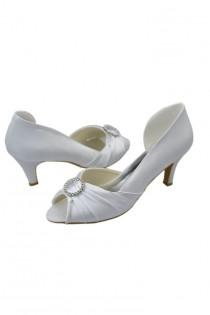 wedding photo - Simple White Handmade Comfy Peep Toe Women Shoes For Wedding S40
