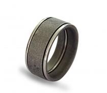 wedding photo - Stainless steel mens ring with variated sandblasted surface