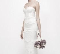 wedding photo - French Lace Wedding Dress,Elegant Wedding Gown,Open Back Wedding Dress,Sexy Custom Fitted Delicate Ivory Lace Corset Wedding Dress
