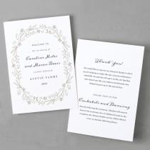 wedding photo - Printable Wedding Program Template, Order of Service, Floral Wreath, Mac or PC, 100% Editable, Cheap Wedding Program, INSTANT DOWNLOAD