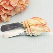 wedding photo - Sea shells Resin Butter Spreader, Knife Summer, Beach, Nautical DIY Wedding Favors Non-personalised