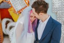 wedding photo - Run Away with Me: A Neon Graveyard Elopement