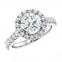 wedding photo -  2.06 Carat TW Diamond & Halo Engagement Ring 18k White Gold, 1.25 Carat GIA Diamond Rings for Women, Cyber Monday Black Friday Jewelry, 2016 Deals