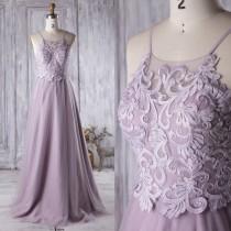 wedding photo - 2016 Light Purple Bridesmaid Dress Long, Spaghetti Straps Wedding Dress, A Line Prom Dress, Backless Evening Gown Floor Length (CS008)
