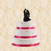 wedding photo - Modern cake topper wedding-bride and groom hug cake topper-funny silhouette cake topper for wedding-rustic cake topper-unqiue toppers