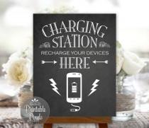 wedding photo - Charging Station Sign Chalkboard Printable Wedding Power Bar Sign Party Celebration Digital Instant Download (#CHG1C)