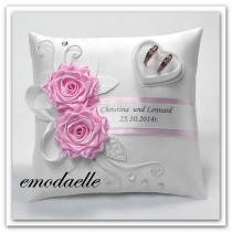 wedding photo -  Personalized wedding ring cushion pillow with rings holder box