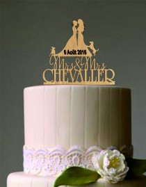 wedding photo - Lesbian Cake Topper, Same Sex Cake Topper, Mrs and Mrs Wedding Cake Topper, dog or cat cake topper, Rustic Wedding Cake, Unique cake topper