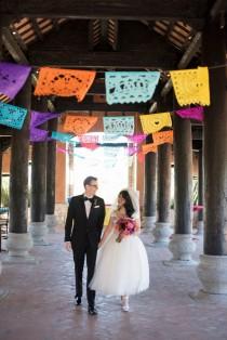 wedding photo - SALE - 3 pack Wedding Garland Banner AMOR VARIETY Papel Picado Fiesta Wedding Flags - Mexican Hand Cut Tissue Paper Flags