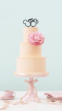 wedding photo - Wedding Disney Cake Topper Wedding Decor Personalized Disney Mickey Ears