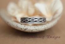 wedding photo - Celtic Endless Knot Wedding Band in Sterling - Wide Celtic Pattern Band - Sterling Silver Braided Ring - Promise Band - Commitment Band