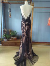 wedding photo -  Aliexpress.com : Buy Scoop Neck Floor Length Brush Train Black Trumpet Evening Dress Formal Occasion Gown from Reliable gown prom suppliers on Gama Wedding Dress