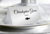 wedding photo - Wedding Place Card Template with Food Options 