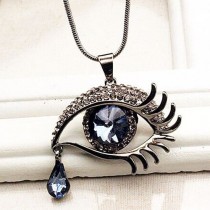 wedding photo - Blue Crystal Eye With Eye Drop Necklace