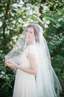 wedding photo - Bridal Juliet veil with blusher, bridal veil, heirloom Juliet cap wedding veil, chapel length veil, soft tulle wedding veil,  Style 821