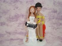 wedding photo - Cake Topper - Customized Firefighter & Paramedic Wedding
