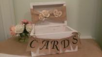 wedding photo - rustic wedding card box personalized shabby chic wedding reception card box burlap