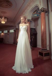 wedding photo - Vintage Wedding Dress,Lace wedding top,Chiffon wedding skirt, beaded wedding gown,Strapless wedding dress,Sweetheart neckline,Corset dress