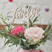 wedding photo - Wooden Table Numbers 