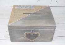 wedding photo -  Wedding Card Box, Rustic Wedding Card Box, Rustic Card Box, Rustic Weddings, Advice Box, Card Box, Wedding Gift, Personalised Wedding Gift