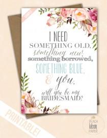 wedding photo - Something Blue Set of Will You Be My Bridesmaid "The Rosemary" Maid of Honor/Matron of Honor/Flower Girl Files(4 Included DIY Wedding Custom