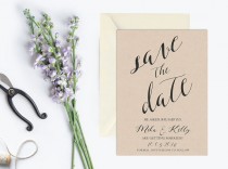 wedding photo -  Rustic Save the Date Invitation, Kraft Save the Date Invitation Printable, Save the Date Invite, Vintage, Modern Save the Date Invitation