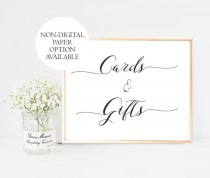 wedding photo -  Printed Gifts and Cards Wedding Sign, Gifts Wedding Sign, Gifts Cards Wedding Sign, Modern, Calligraphy, Vintage, Wedding Gifts Sign, white