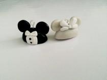 wedding photo - Wedding Themed Mickey and Minnie Charms/Figurines Polymer Clay
