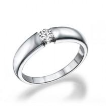 wedding photo - Unique Engagement Ring, 14K White Gold Ring, Diamond Ring, Solitaire Engagement Ring, 0.20 CT Diamond Ring Vintage