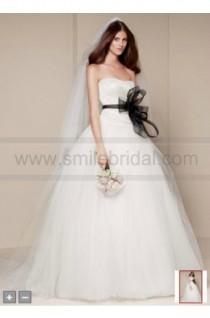 wedding photo -  White By Vera Wang Ball Gown With Asymmetrically Draped Bodice Style VW351007