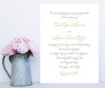 wedding photo - Traditional Wedding Invitations - Simple, Fancy Wedding Invitation - Peach and Gray Invitation