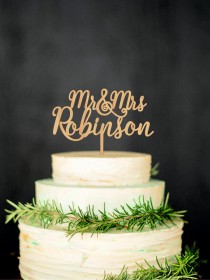 wedding photo -  Mr and Mrs Cake Topper Wedding Cake Topper Custom Last Name Mr and Mrs Cake Topper Gold Silver Cake topper
