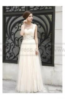 wedding photo -  Best-Selling Vintage Floor-Length Straps Empire Waistline Flowers Long White Prom Dresses/Evening Dresses PD7116