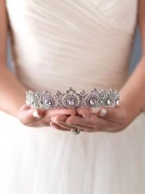 wedding photo - Vintage Bridal Tiara, Bridal Hair Accessory, Royal Bridal Crown, Rhinestone Wedding Crown, Antique Wedding Tiara, Bridal Headpiece ~TI-3286