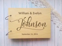 wedding photo -  Wedding guest book with names Wood Guest Book Rustic Guestbook Custom Guest Book