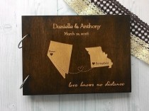 wedding photo -  States Map Wedding Guest Book Wooden Map Guestbook Personalized Custom Wedding Map