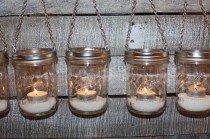 wedding photo - Wide Mouth Silver DIY Lantern Lids- Mason Jar Hanging Luminary- Set of 6 Lids Only